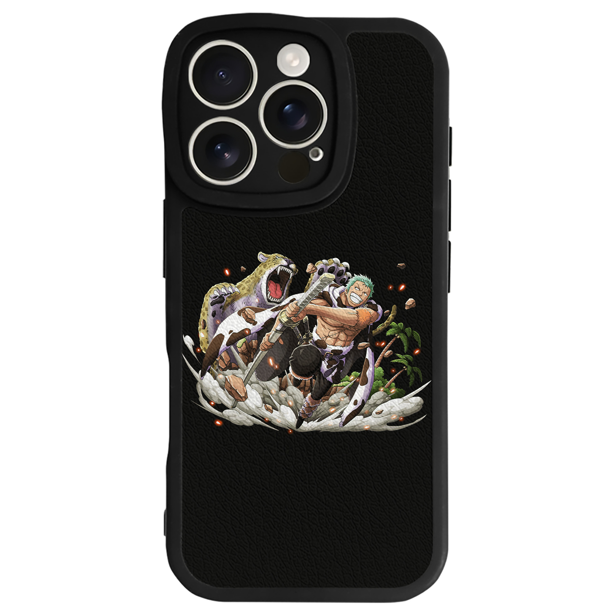 （画像用） ワンピース ロロノア・ゾロ ONE PIECE Roronoa Zoro 【iPhone 16シリーズ対応】シリコンスマホケース（レザー調） 材質：シリコン
